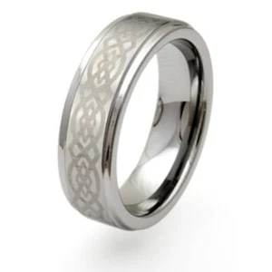 NEW 8mm Mens Solid Tungsten Carbide Celtic Knot Ring Jewellery Size X - Picture 1 of 1