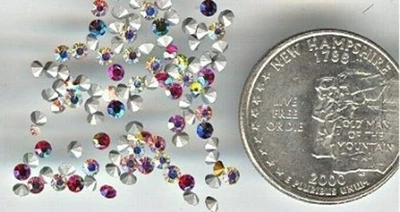 100pcs VINTAGE SWAROVSKI 17pp ASSORTED COLOR RHINESTONES ROUND GEMS s281 - Image 1 of 2