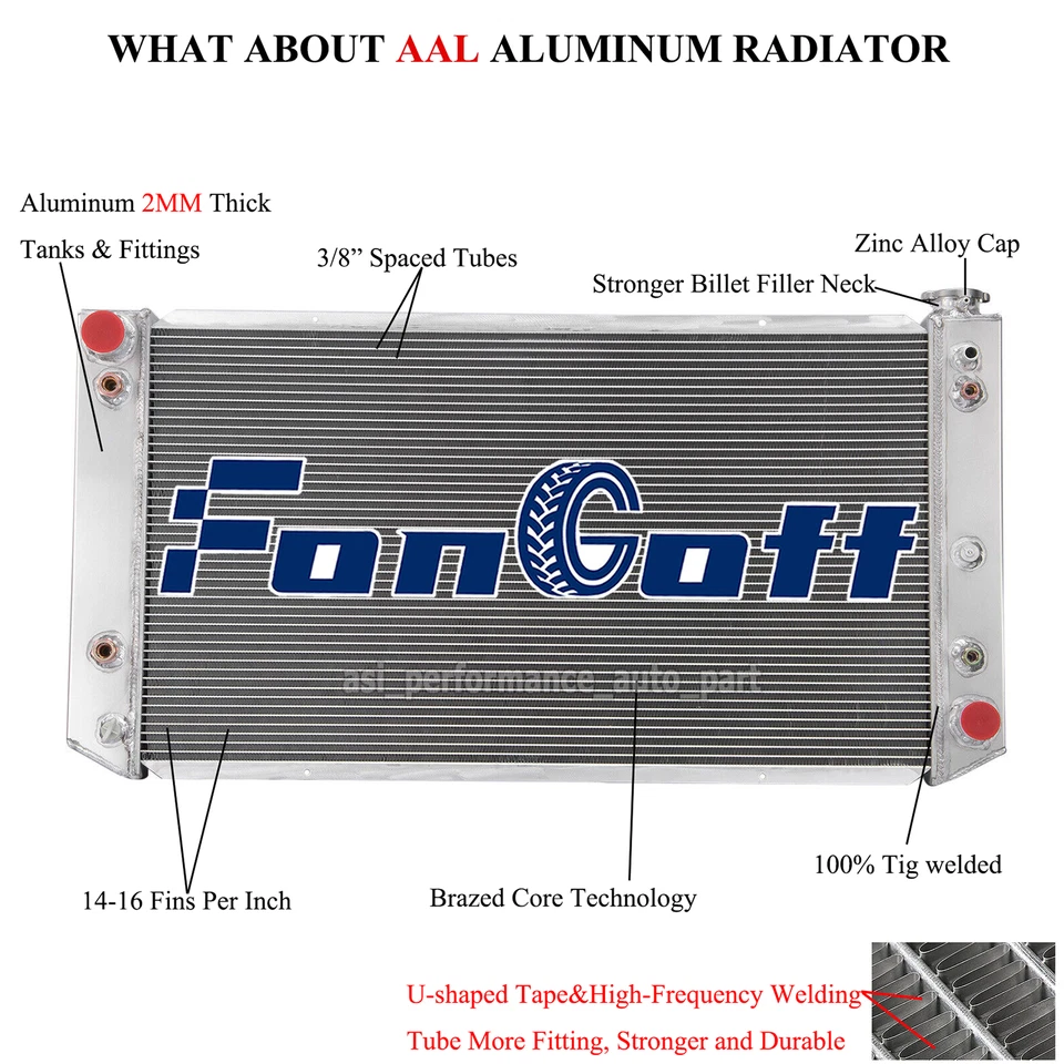 4 Rows Radiator For 1992-93 Chevy GMC C2500 C3500 K2500 K3500 6.5L V8 Diesel AT Foto 1 de 4