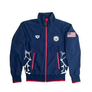 Chaqueta USA Swimming by Arena Natación Calentamiento Cremallera Completa Unisex Azul Marino Talla S - Imagen 1 de 10