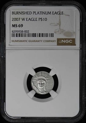 2007 W 1/10 oz Platinum EAGLE P$10 NGC MS69 - Image 1 of 4