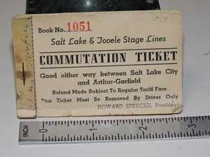 1800's Salt Lake & Jooele Utah Commutation Stage Line Ticket c-Spencer-Pike Aff - Picture 1 of 1