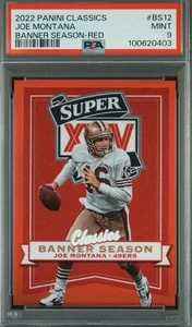 2022 Panini Classics #BS-12 Joe Montana Banner Season Red Color Match PSA 9 - Picture 1 of 2