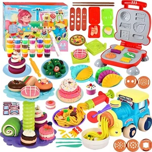 Knete Set Für Kinder, 85 Stück Knete mit Zubehör Knetwerkzeug Kinderknete gesche - Bild 1 von 5