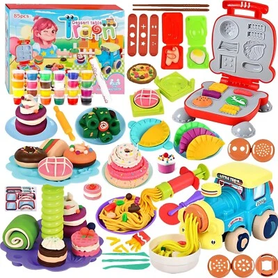 ZLPBAO Knete Set Für Kinder, 85 Stück Knete mit Zubehör Knetwerkzeug Kinderknete gesche