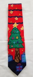 Men Save the Children the Power Star Tree by Samantha 100% Silk Necktie preowned - Picture 1 of 3