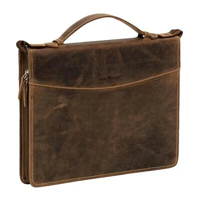 Greenburry Vintage 1746-25 A4 Leder Aktentasche Konferenztasche Organizer
