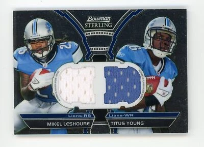 2011 Bowman Sterling #BSDR-LY Mikel LeShoure / Titus Young Dual Jersey Relic - Image 1 of 2