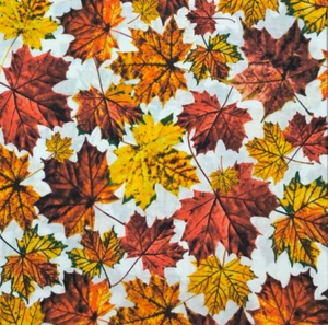 Tela de tesoros atemporales hojas eléctricas de hoja amarilla naranja de otoño por 1/2 yarda - Imagen 1 de 3