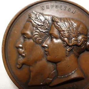 1854 FR RUSSIA GB NAPOLEON III VICTORIA Crimean War medal 72mm - Picture 1 of 5