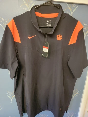 Nike Clemson Tigers Sideline Lightweight SS Coaches Jacket Men's L Black CW3430 Cover