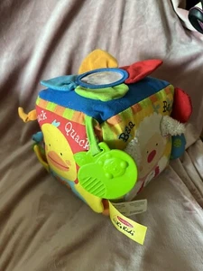 Melissa & Doug K's Kids Musical Farmyard Soft Cube Square Plush Toy Animal Sound - Picture 1 of 9