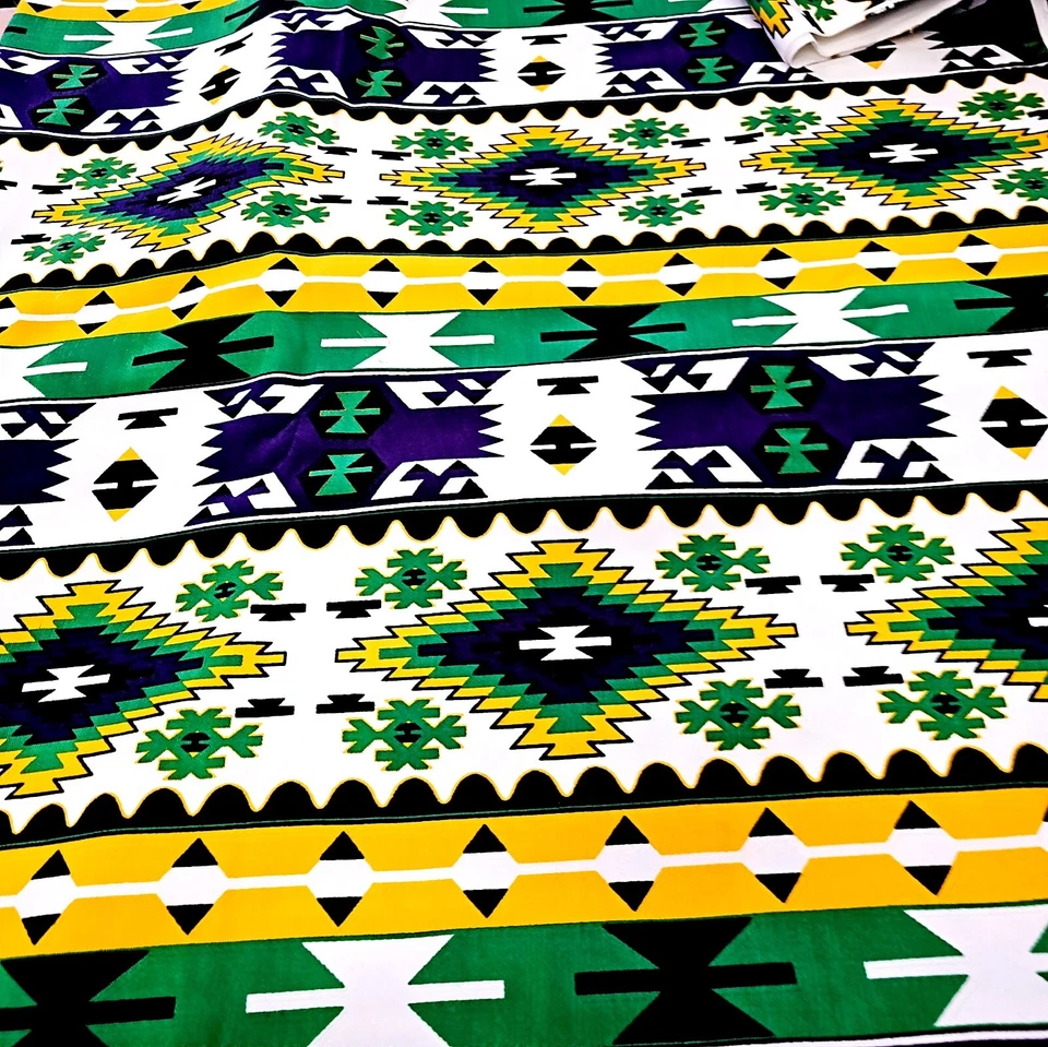 Tela de sarga étnica traje negro algodón ropa deportiva suroeste por yarda  Foto 1 de 2