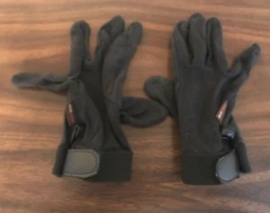 HORSEBACK RIDING GLOVES - GEOLOGIC - YOUTH SIZE M BLACK WITH VELCRO CLOSURE - Picture 1 of 1
