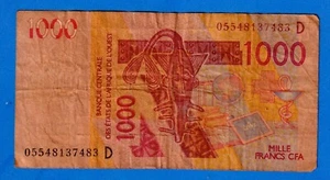 Mali -West African States CFA 1000 Francs 2005 P-415Dc Circulated 05548137483 - Picture 1 of 4