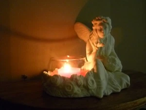 PartyLite Ariana Tealight Candle Holder Ivory Bisque Porcelain ~ Pre-Owned - Picture 1 of 9
