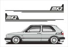 ..:: Seitenstreifen Retro Dekor Streifen Decal Sticker passend für VW Golf 2 ::.