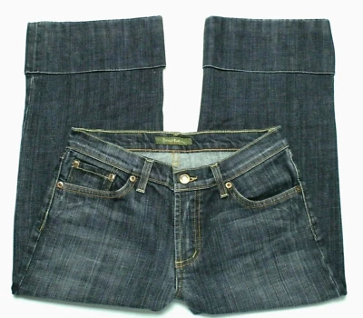 Pantalones de mezclilla para mujer talla 4 David Kahn cortos capri elásticos lavado oscuro entrepierna azul 201/2" Foto 1 de 3