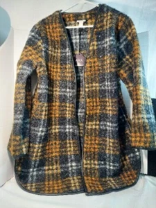 Ava & Viv Rust/Plaid Wooly Jacket/Shacket Shawl Type Jacket - NWT - Picture 1 of 9