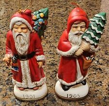 The Memories Of Santa Ornaments Lot Of 2 1901 / 1905 In Box Vintage