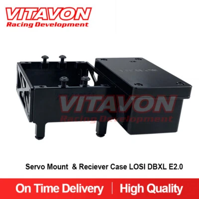 Vitavon LOSI DBXL E2.0 CNC Aluminum Servo Mount & Reciever Case Black - Image 1 of 4