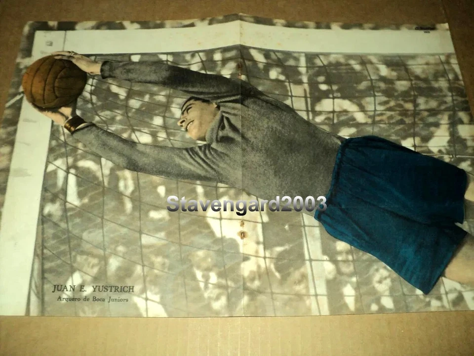 JUAN YUSTRICH - BOCA JUNIORS - 原版 El Grafico 海报 - 阿根廷 1935 — 第 1/1 张图片