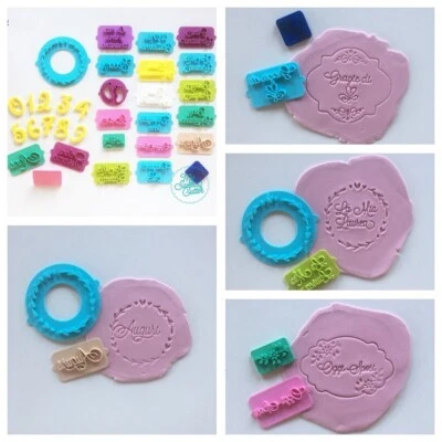 MY SWEET CUTTER Timbri Embossing Pasta Di Zucchero Set Completo Cake Design