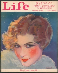 Life Magazine January 26 1928 Beguiling Eyes Raymond Thayer ~Cartoon Art - Picture 1 of 8