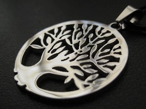 Árbol de la vida acero inoxidable cadena colgante Ygdrasil árbol de la vida árbol del mundo / 609 - Imagen 1 de 8