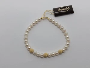 Pulsera de perlas Harmonie 6-6,5 Mm cierre y bolas de oro amarillo de 18 quilates (0556) - Imagen 1 de 10