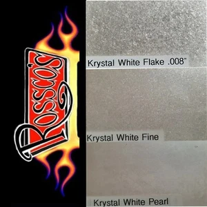 Krystal White -Rossco's Old School Hotrod Metal Flake in Fine medium or Coarse - Picture 1 of 11