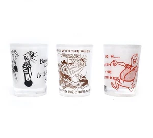 Juego de 3 vasos de boliche divertidos vintage - - Imagen 1 de 7