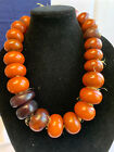 Vtg Baltic Amber Cherry Butterscotch Bakelite Beads Large 24&quot; Necklace 645.34g