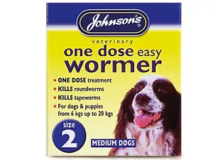 Johnson's One Dose Easy Wormer Size 2 Medium Dog  - Picture 1 of 1