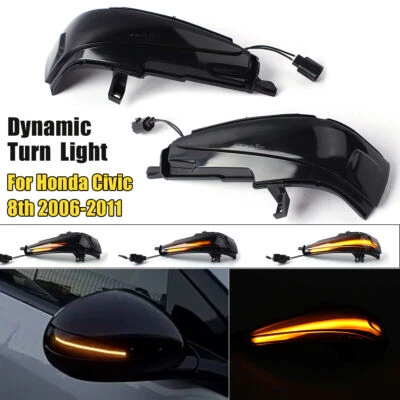 Luz intermitente de espejo retrovisor de señal de giro dinámica para Honda Civic 8º 2006-2011 sedán Foto 1 de 4