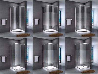 FISCHER UND ADAMEK Duschkabine Eckdusche Viertelkreis Duschabtrennung Glas hohe Duschtasse