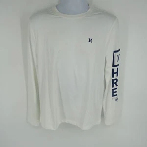 Camisa de sol Hurley para hombre manga larga blanca elástica UPF mediana nueva con etiquetas - Imagen 1 de 4