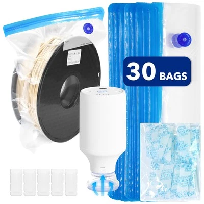 Bolsas de almacenamiento de filamento 30 piezas, kit de vacío 3D (12,6"x13,4") con...  Foto 1 de 4