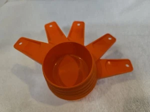 Juego de 5 tazas medidoras Tupperware naranja cosecha anidación de 1/3 taza a 1 taza  - Imagen 1 de 9