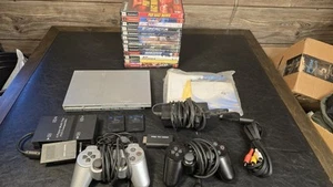 Sony PlayStation 2 PS2 Slim Silver Console Bundle Tested & Working SCPH-79001 - Picture 1 of 22