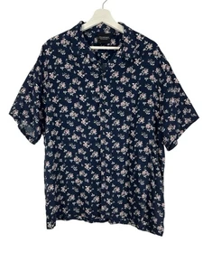 7 Diamonds Mens Floral Print Shirt Button Down Short Sleeve Large 100% Viscose - Picture 1 of 5