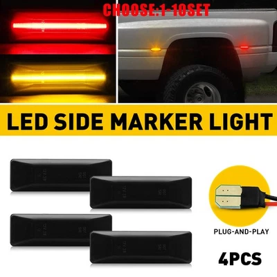 Luz de marcador lateral doble para guardabarros Ram 2500 3500 1994-02 rojo ámbar 4-20X Foto 1 de 4