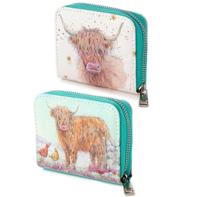 JAN PASHLEY HIGHLAND COO COW ZIP COIN WALLET PURSE NEW WITH TAGS PUK - Image 1 of 1