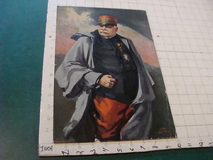 VINTAGE PRINT: 1917 textured print of French GENERAL by CARL LOTAVE some wear - Picture 1 of 5