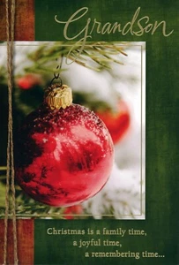 Loving MERRRY CHRISTMAS Card FOR GRANDSON, Family Time Joyful by Hallmark +✉ - Picture 1 of 5