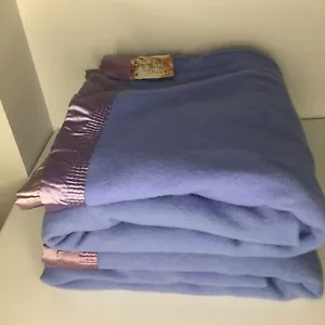 2 X Onkaparinga Pure New Wool Blankets Large Single Bed Blue Pair - Picture 1 of 9