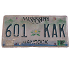 Vintage 2008 Mississippi License Plate Hancock County State Tag Floral 601 KAK