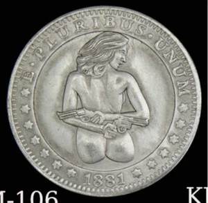 Antike Morgan Dollar HOBO Nickel MÜNZE GRAVUR KUNST Münze Sammlerstücke KM-106 - Bild 1 von 4