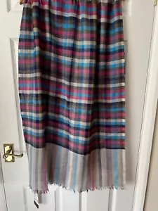 Kapre Scarf 100% Pure Wool Multicoloured Check - Picture 1 of 2