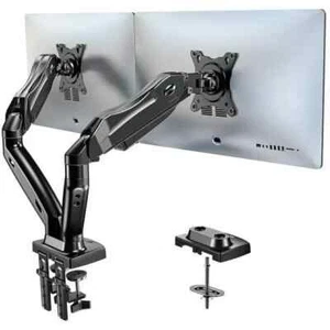 HUANUO Dual Monitor Stand - Full Adjustable Monitor Desk Mount Swivel BLACK - Picture 1 of 10